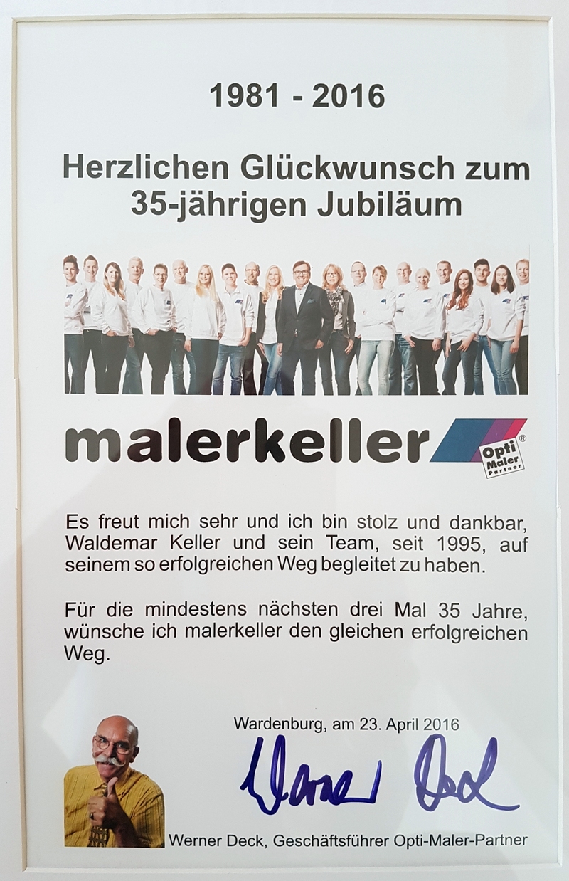 Gratulation von Werner Deck