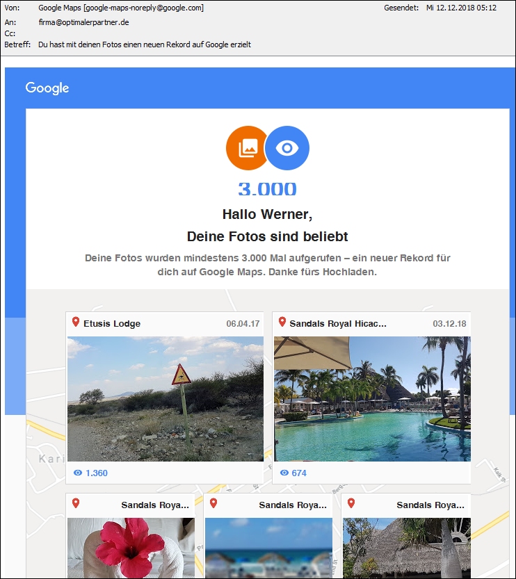 Google Maps Nachricht