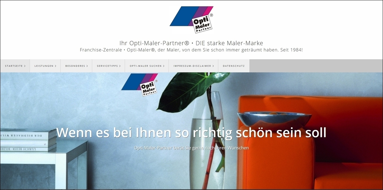 Neue Homepage Opti-Maler-Partner